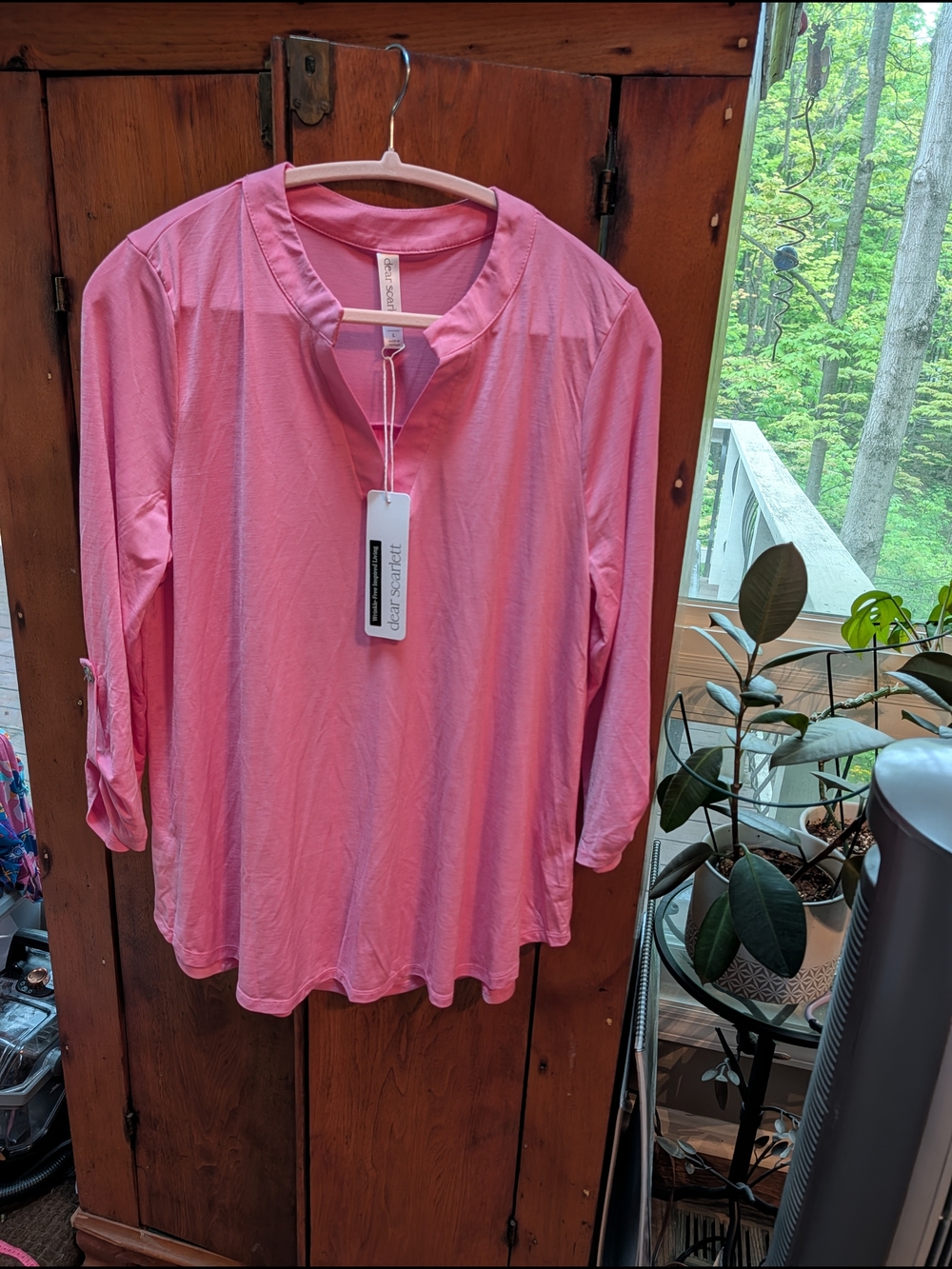 Dear Scarlett NWT Large Lizzie Pink 3/4 Sleeve Blouse